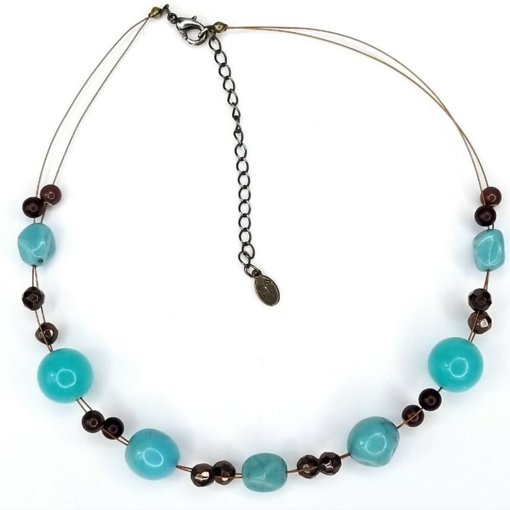 Cookie Lee Blue & Gray Mutli-Strand Necklace